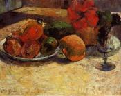 保罗 高更 : Still Life with Mangoes and Hisbiscus